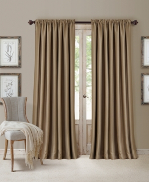 Elrene All Seasons Faux Silk 52" X 84" Blackout Curtain Panel In Antique Gold
