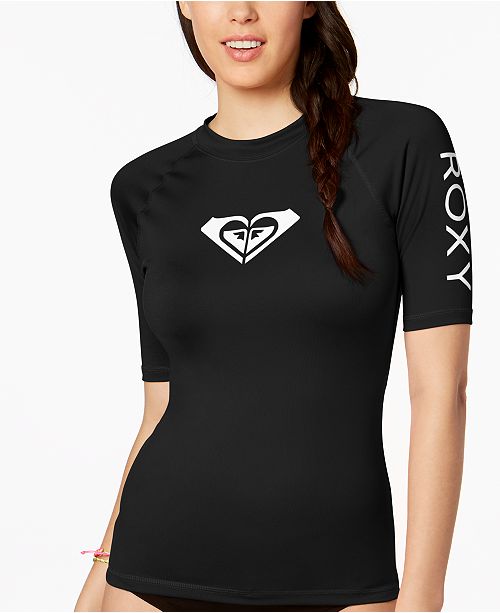 Roxy ShortSleeve Logo Rash Guard Swimwear Women Macy's