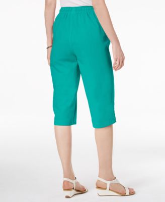 Karen Scott Petite Cotton Drawstring Capri Pants, Created for Macy's