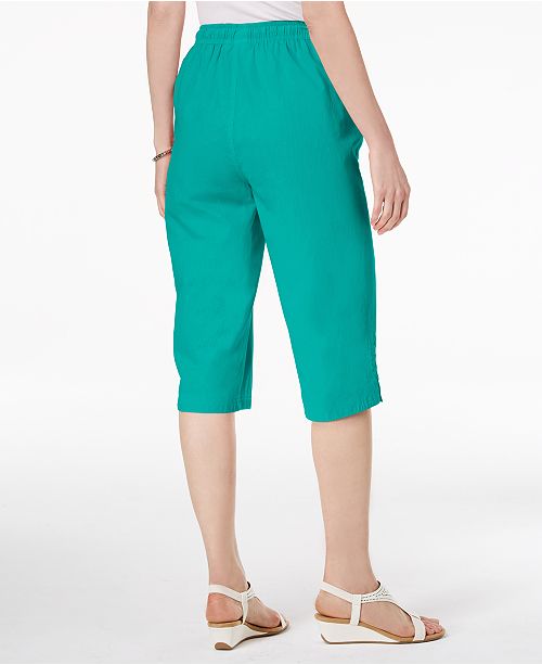Karen Scott Petite Cotton Drawstring Capri Pants, Created for Macy's ...