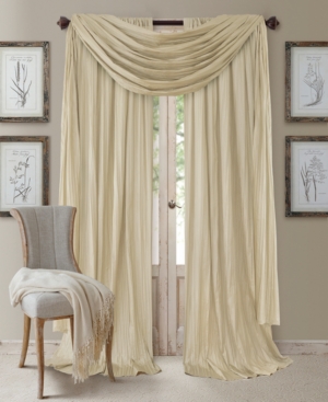 Elrene Athena Rod Pocket 52" X 84" Pair Of Curtain Panels With Scarf Valance, Set Of 3 In Ivory