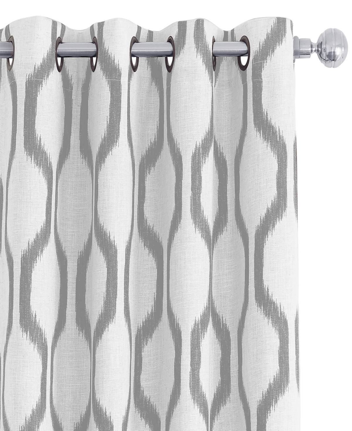 Elrene Home Fashions Renzo Ikat Geometric Linen Room Darkening Window Curtain