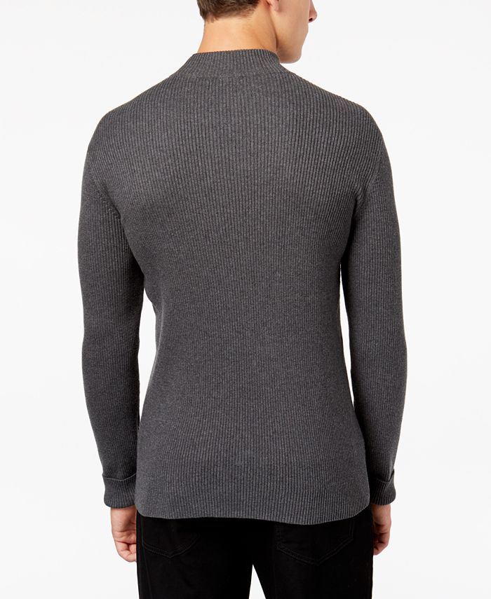 Alfani Men's Mixed Rib-Knit Mock-Neck Sweater, Created for Macy's ...