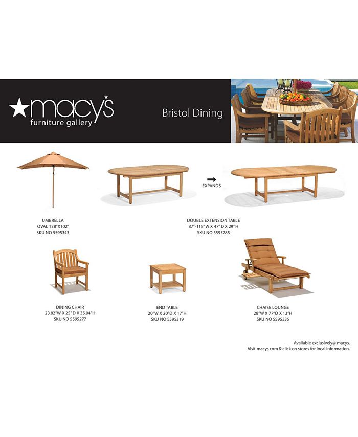 Furniture Bristol Teak Outdoor Dining Collection, Created for Macy's