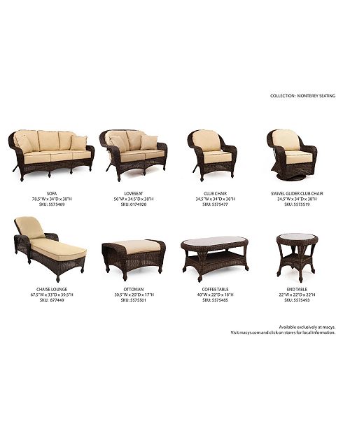 Furniture Monterey Outdoor Seating Collection, with Sunbrella® Cushions
