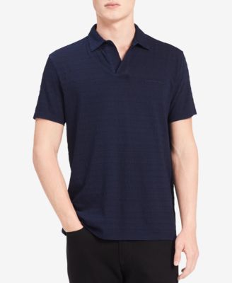 Calvin Klein Jeans - Men's Textured-Stripe Johnny-Collar Polo