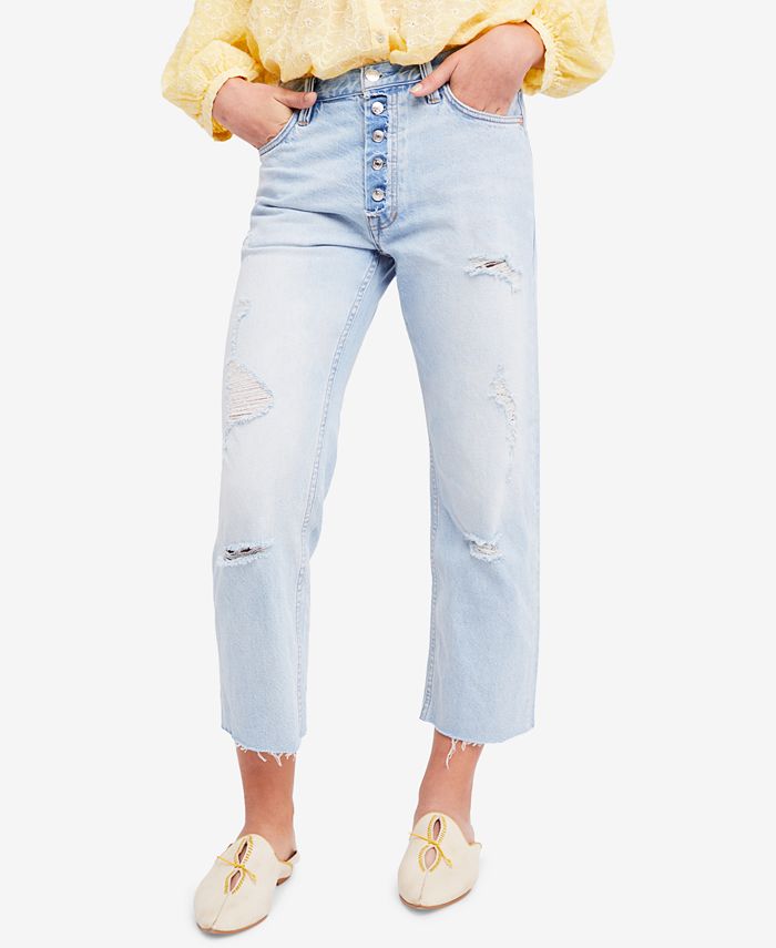 Free People Rolling On The River Cropped Jeans - Macy's