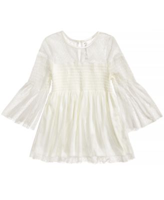 smocked bell sleeve top