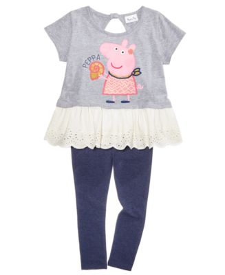 Peppa Pig Nickelodeon's® 2-pc. Eyelet-trim Tunic & Leggings Set, Little 