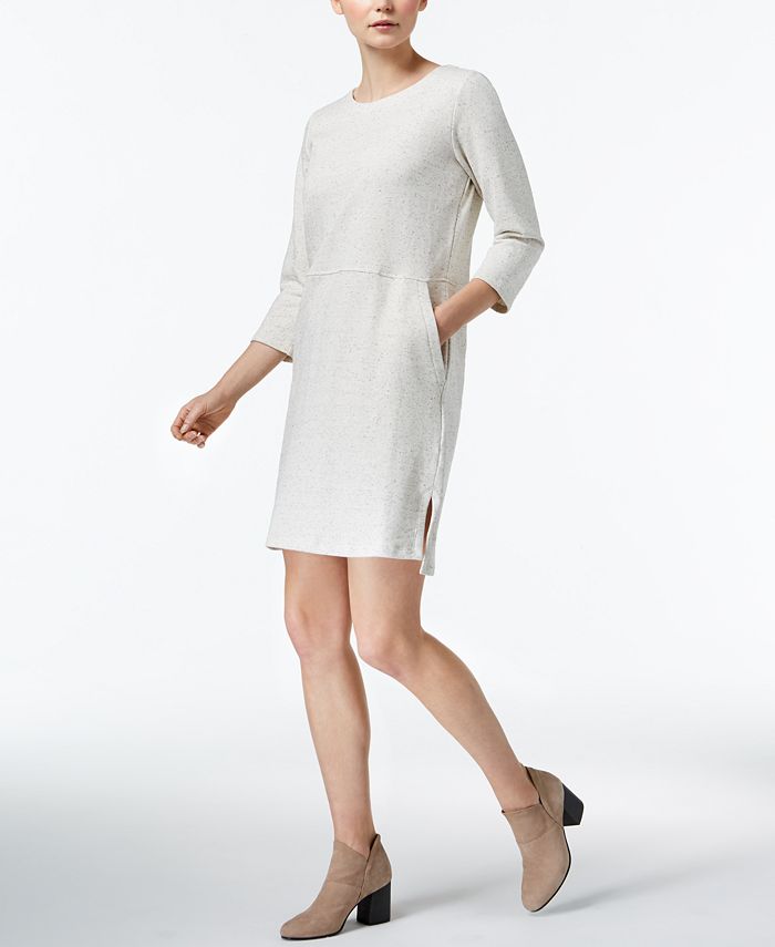 Eileen Fisher Organic Cotton Pullover 3 4 Sleeve Shift Dress Macy s