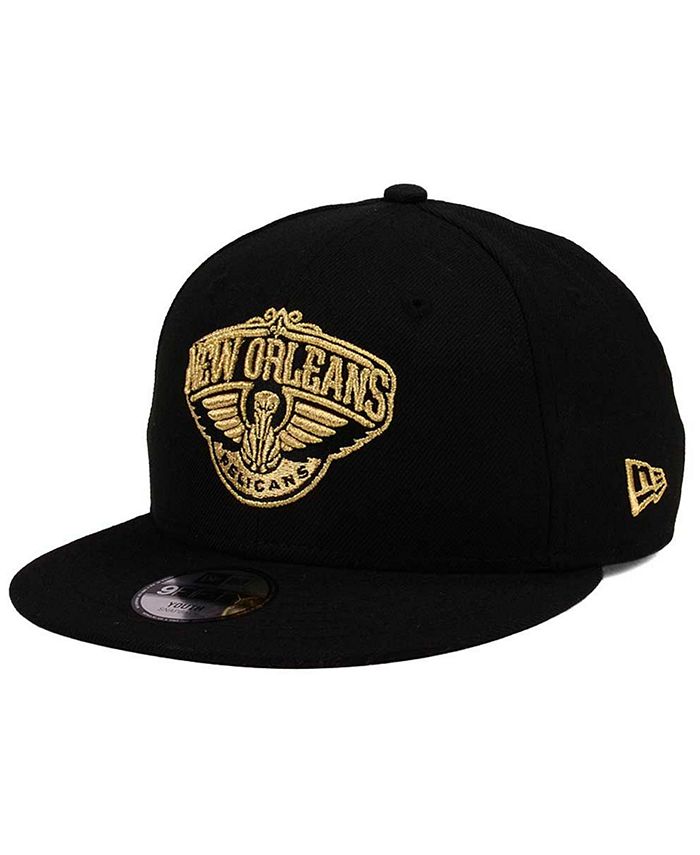 New Era Boys' New Orleans Pelicans Black on Gold 9FIFTY Snapback Cap ...