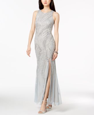 Adrianna Papell Embellished Mesh Gown - Macy's