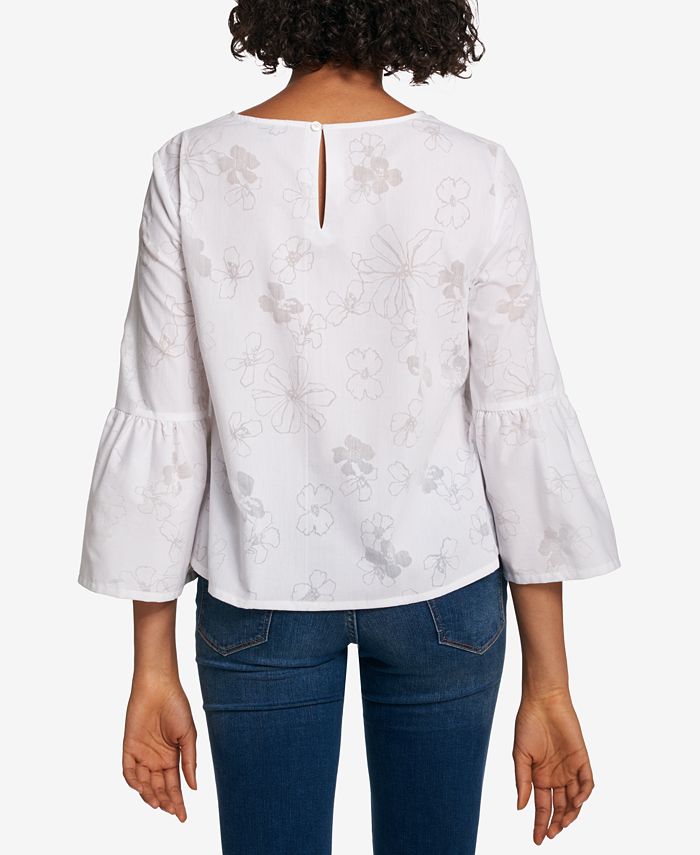 Tommy Hilfiger Floral Burnout Top, Created for Macy's - Macy's