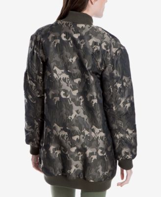 Max Studio London Horse-Print Camo Bomber Jacket, Created for Macy's