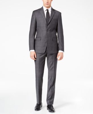 calvin klein charcoal suit pants