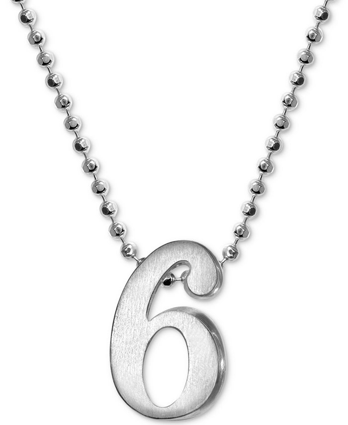 Alex Woo Number 6 Pendant Necklace in Sterling Silver - Macy's