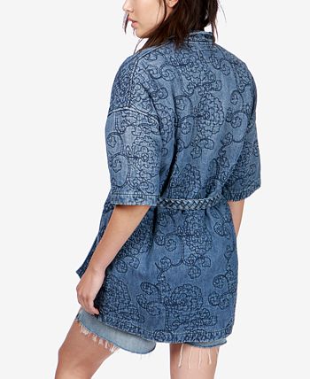 Lucky brand denim kimono deals jacket