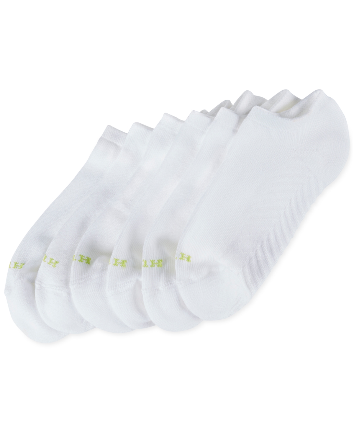 Women's Massaging No Show 6 Pack Socks - White