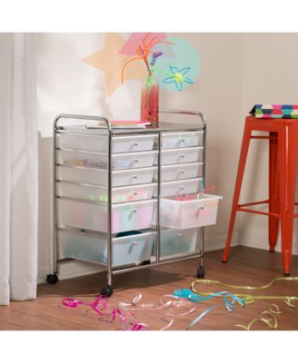 Honey Can Do Rolling Storage Cart and Organizer, 12 Plastic Drawers