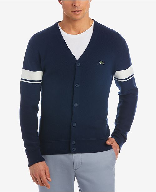 Lacoste Men&#39;s Colorblocked Cardigan Sweater & Reviews - Sweaters - Men - Macy&#39;s