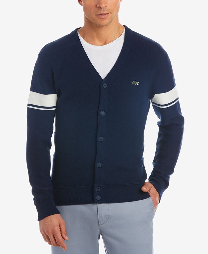 Lacoste Men's Colorblocked Cardigan Sweater - Macy's