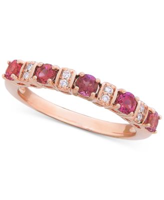 Macy's - Pink Tourmaline (3/5 ct. t.w.) & Diamond (1/8 ct. t.w.) Ring in 14k Rose Gold