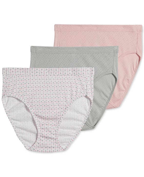 Jockey Elance Breathe Cotton French Cut Underwear 3 Pack Underwear 1541, Extended Sizes