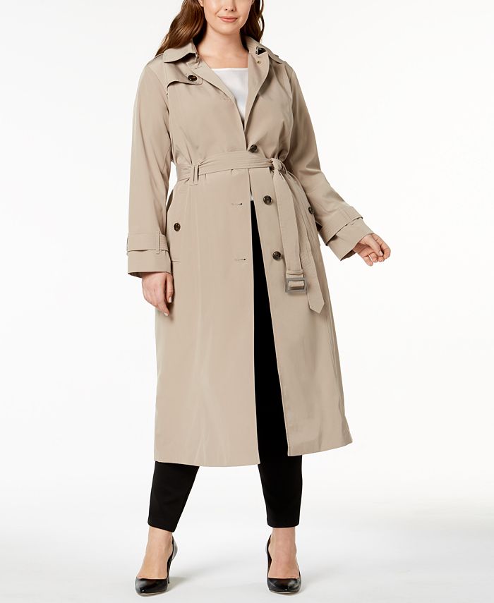 London Fog Plus Size Hooded Maxi Trench Coat & Reviews - Coats ...