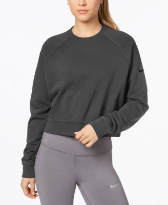 nike cropped french terry training top