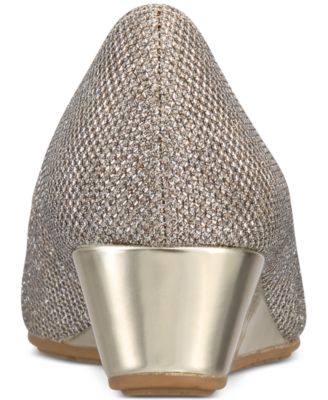 Women's Candra Low Wedge Peep Toe Dress Pumps