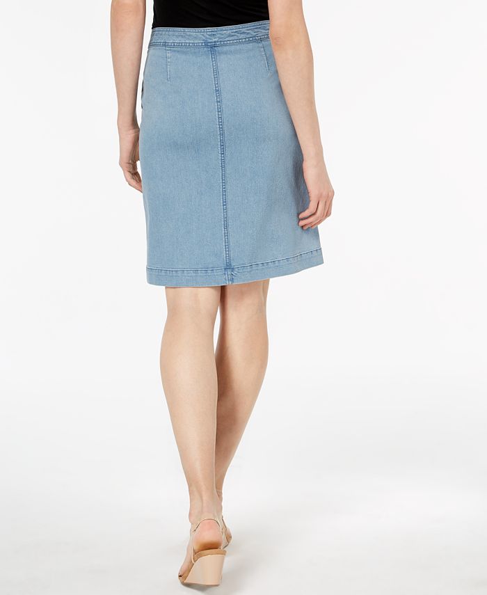 Style & Co Petite Button-Front Denim Midi Skirt, Created for Macy's ...