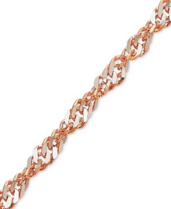 Italian Gold - Two-Tone Perfectina Chain Necklace in 14k Rose Gold & White Rhodium Plate
