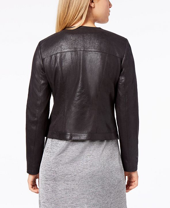 Bar III Tiered Faux-Leather Moto Jacket, Created for Macy's & Reviews ...