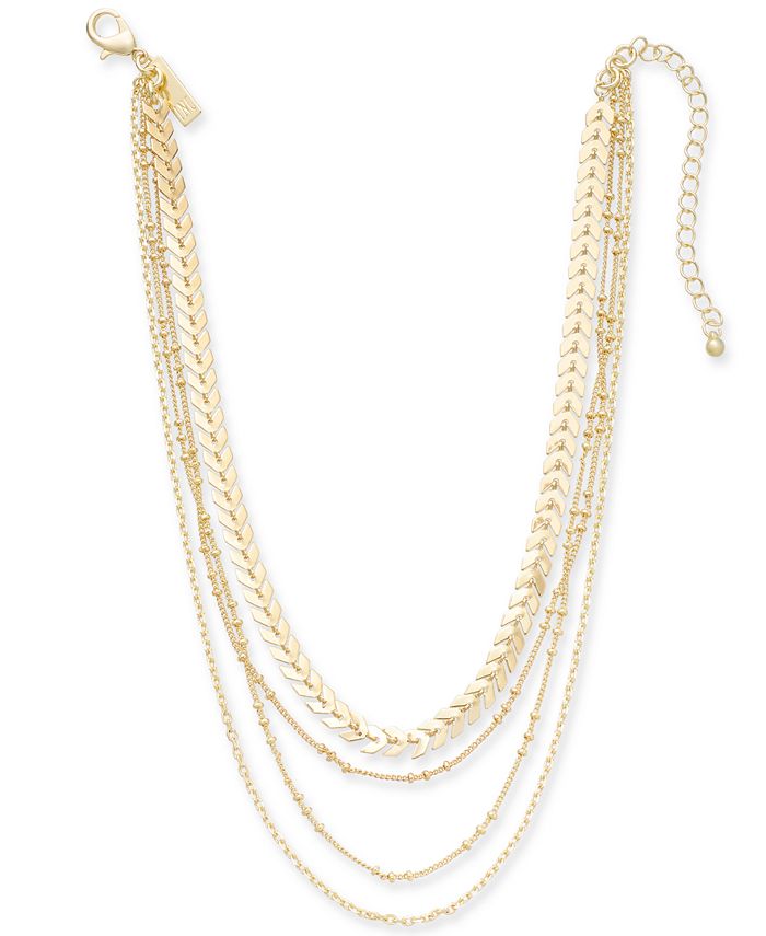 INC International Concepts I.N.C. Gold Tone Multi Chain Layered