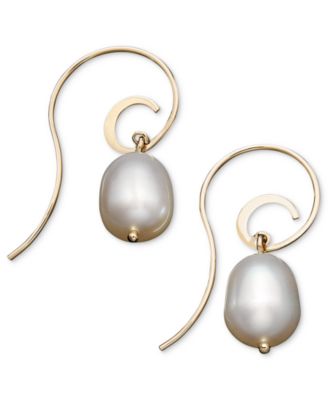 Macy's - Pearl Earrings, 14k Gold Cultured Freshwater Pearl Swirl Earrings (8-1/2mm)
