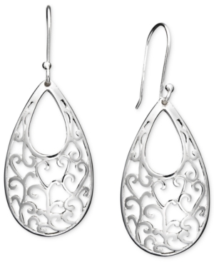 image of Giani Bernini Open Filigree Drop Earrings in Sterling Silver, Created for Macy-s