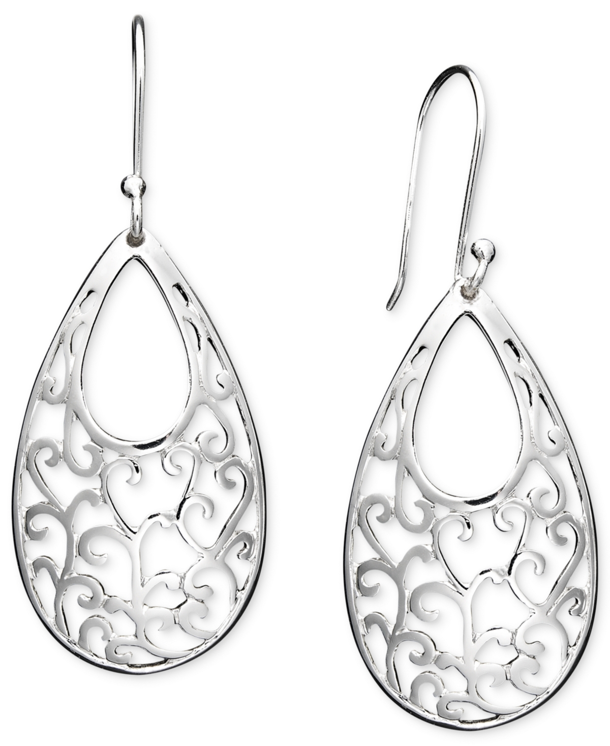 Giani Bernini Open Filigree Drop Earrings in Sterling Silver, Created for Macy's