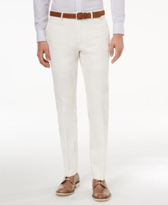 white slim fit trousers