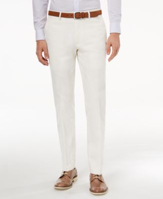 Bar III Men's Slim-Fit Stretch White Solid Suit Pants, Created for Macy ...