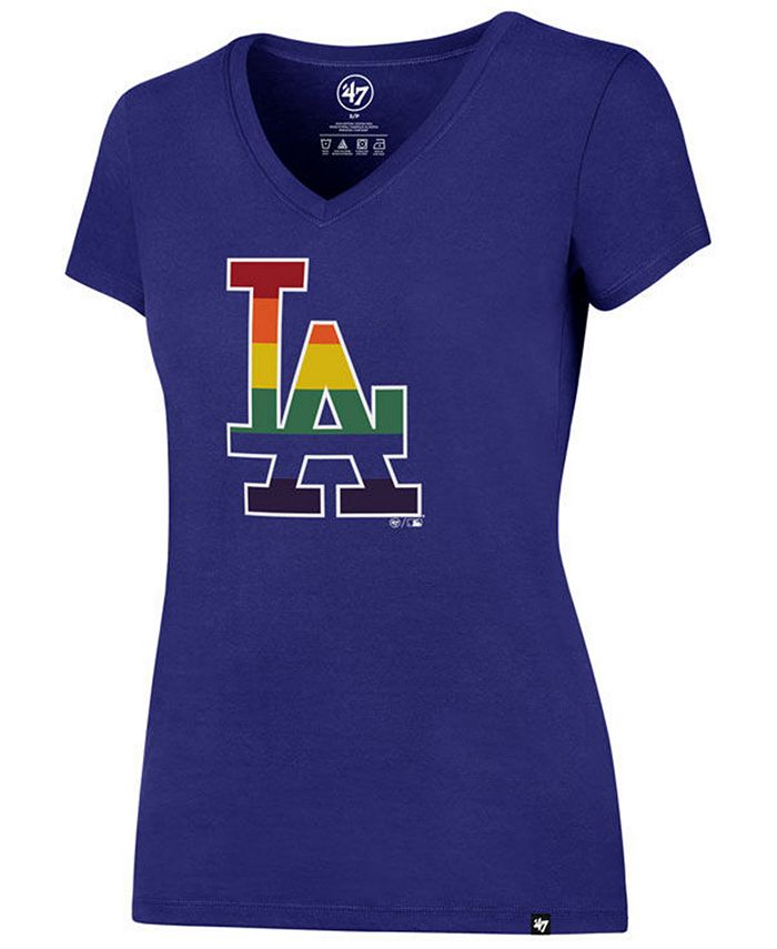 47 Brand Women's Los Angeles Dodgers Pride Splitter V-Neck T-Shirt