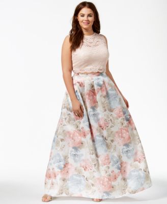 plus size floral gown