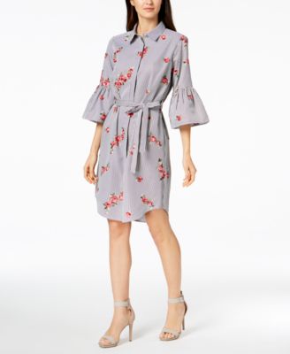 macy's calvin klein bell sleeve dress