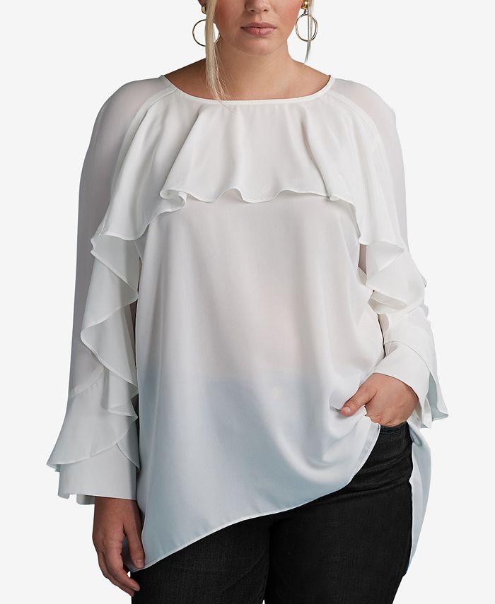 ECI Plus Size Ruffled Blouse Macy's