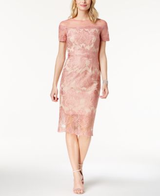 chinese dress ladies Jax Cap-Sleeve Lace-Trim Sheath Dress, Blush, Women's, 4 main image 0