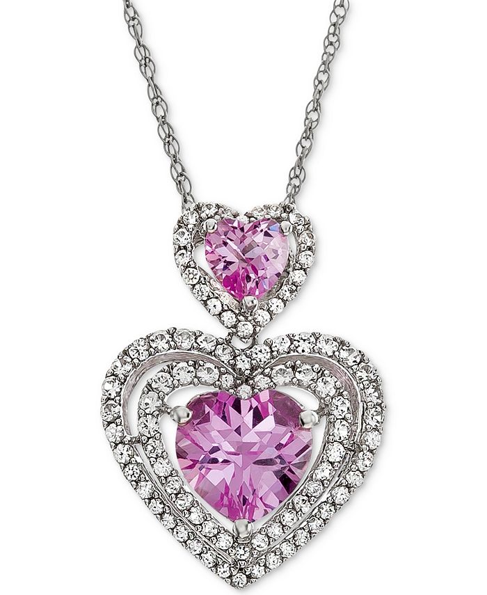 Macy's pink shop sapphire heart necklace