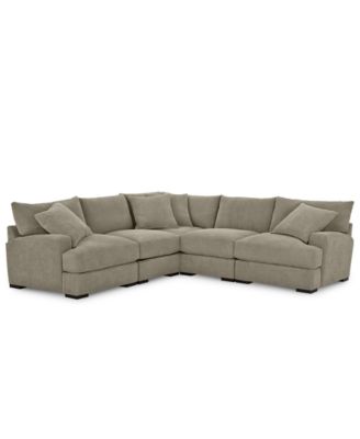CLOSEOUT! Rhyder 5-Pc. Fabric Sectional Sofa with Armless Chair, Created for Macy's