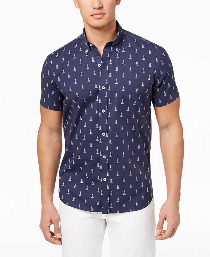men's sailboat print shirt