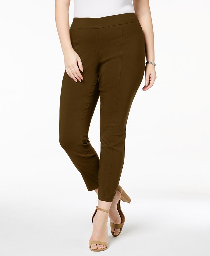 Style & Co Plus Size Skinny Seamed Pull-On Pants, Created for Macy's ...