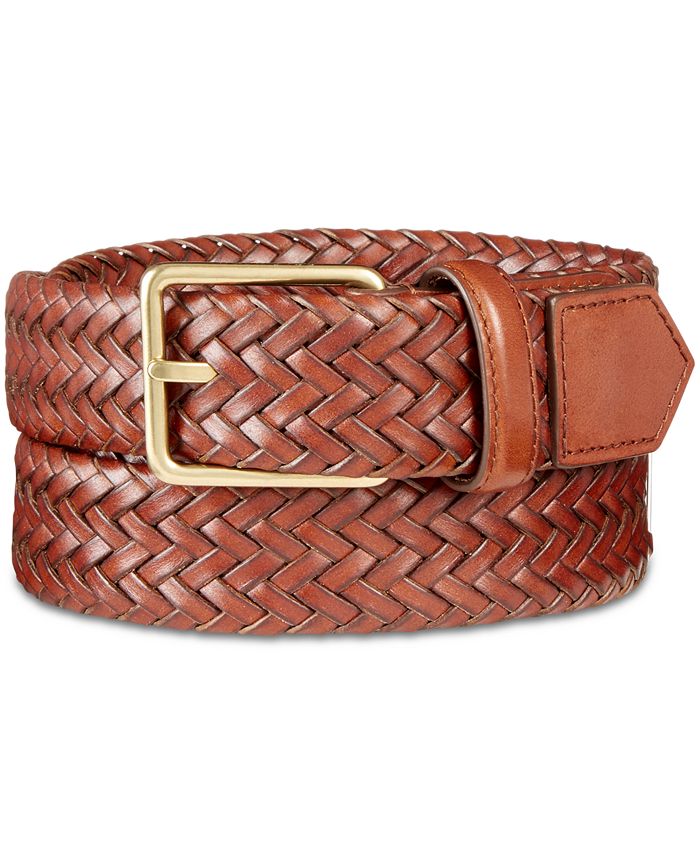 Cole Haan Men's Woven Leather Belt - Macy's