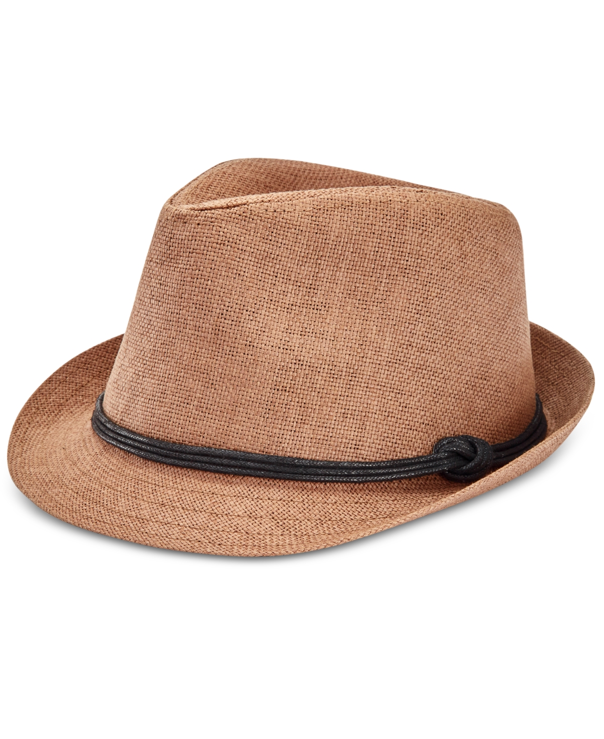 Men's Paper Straw Vintage-Inspired Fedora Hat - Brown